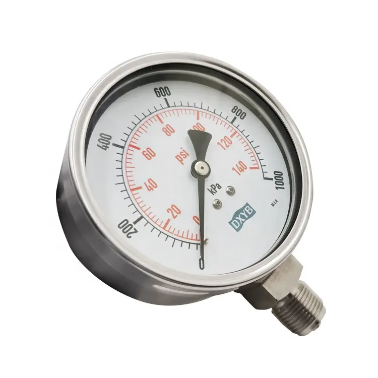 Stainless steel pressure gauge 63mm 75mm or 100mm