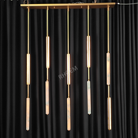 Lustre linéaire en albâtre naturel, suspension en laiton massif à barre unique pour salle à manger, îlot de cuisine, plafond haut