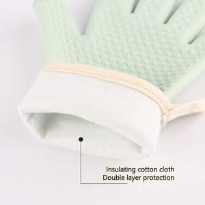 キッチンカラフルシリコンイージークリーン防水耐熱グリルオーブンミットベーキングキッチングローブ指で調理するため - Product Image 3