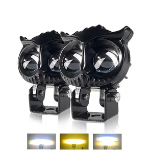 Owl Design Zweifarbige LED-Motorrad-Nebels chein werfer Scheinwerfer LED-Zusatz-Spot-LED-Leuchten für Motorrad Luz Para Moto