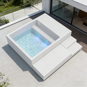 Piscina Familiar para Jardín, Spa, Bañera de Inmersión Fría, Piscina Elevada de Fibra de Vidrio, Sillas Reclinables, Resistente a los Rayos UV y a la Corrosión, Capacidad Personalizada - Product Image 1