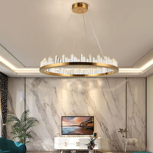 Décoration d'intérieur Lampes suspendues au <span class=keywords><strong>plafond</strong></span> Lampes suspendues rondes à LED Lustre de salon - Product Image 4