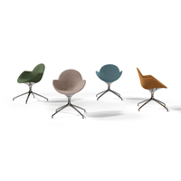 Fauteuil inclinable moderne en tissu, léger et durable, avec base métallique pivotante, idéal pour les zones d'accueil des écoles et des hôpitaux