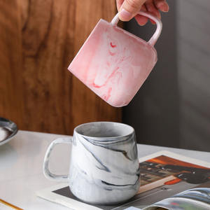 マイクロ波食器洗い機安全14オンスノベルティピンク大理石セラミックカップホームオフィス用 - Product Image 4