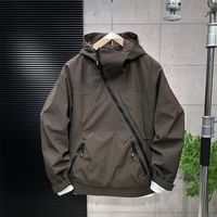 Veste tactique imperméable et coupe-vent à capuche pour homme, multi-poches, grande taille, streetwear d'automne, vente en gros, nouveauté