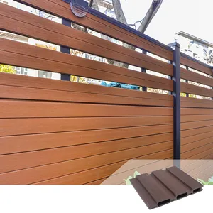 Tablero de Wpc de alta calidad, Panel de valla compuesto de plástico y madera de fácil instalación, valla de coextrusión WPC de 180*20MM