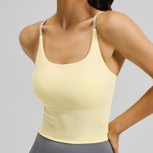 Sujetador deportivo elegante para mujer con espalda cruzada y efecto sin línea de braguita visible, ideal para danza y fitness - Product Image 2