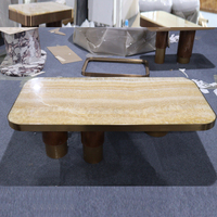 Meubles de luxe uniques en leur genre, table basse rectangulaire en marbre de haute qualité pour salon moderne.