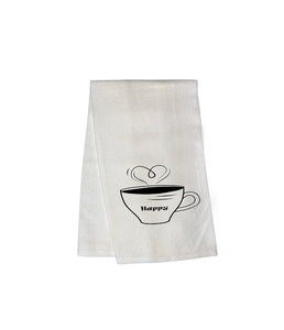 High Strength Cotton <b>Kitchen</b> Towel White Fabric Black Print Custom Color Soft Absorbent <b>Cloth</b> Durable Wholesale Manufacturer - Product Image 1