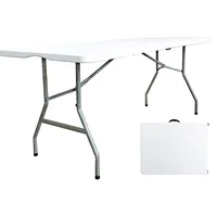 Уличный складной стол 6 футов, пластиковый складной стол для пикников, вечеринок, кемпинга, стол с ручкой для переноски