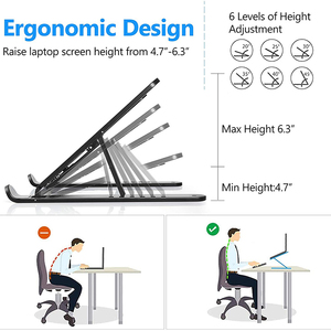 Support pliable pour ordinateur <span class=keywords><strong>Portable</strong></span>, pour Macbook Pro Lapdesk, en élévation de refroidissement pour <span class=keywords><strong>PC</strong></span>, 2 couleurs - Product Image 5
