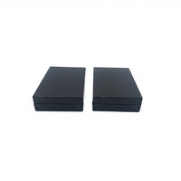 Yanxing Boîte à cosmétiques transparente noire carrée en plastique ABS pour poudre libre, fard à paupières, blush et illuminateur, avec base à clapet et double disque