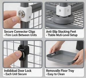 Sistema Modular Apilable y Ecológico de Jaulas Transpirables para Gatos, Corral Expandible de Madera para Gatos, Configuración Personalizable de Catteries, Hotel para <span class=keywords><strong>Mascotas</strong></span> - Product Image 3