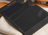 Expédition rapide, porte-menu portable, menu magnétique en tissu à une page, porte-carte de menu pour restaurant, bar, hôtel