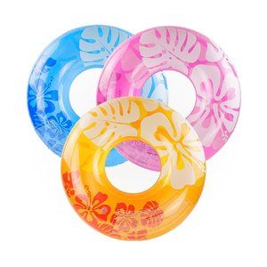 Anneaux gonflables de piscine de tubes de flotteur d'impression de logo de personnalisation colorée transparente pour promotionnel - Product Image 1