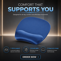 Tapis de souris ergonomique portable en caoutchouc avec repose-poignet, base antidérapante confortable, surface imperméable, accessoire pour ordinateur portable de bureau
