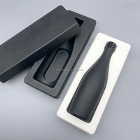 Custom Papier Kleur Gegoten Pulp Glas Wijnfles Shipper Geschenkdoos Zwart Dienblad Verpakking