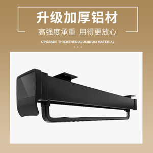 Porte-pantalon coulissant en alliage d'aluminium à double amortisseur, support de plafond pour rangement de garde-robe - Product Image 4