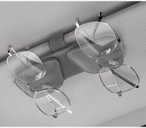 Soporte magnético de gamuza para gafas de sol y accesorios de doble almacenamiento para visera de coche, venta al por mayor - Product Image 1