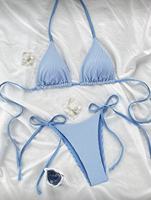 Ensemble bikini deux pièces taille haute push-up pour femme, personnalisé OEM/ODM, pour la plage et l'été, grandes tailles - Maillot de bain gainant effet ventre plat