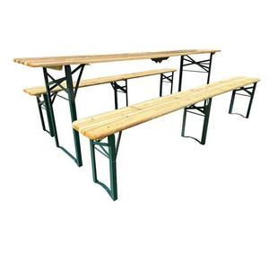Set Tavolo e Panca <span class=keywords><strong>da</strong></span> Birreria Pieghevole <span class=keywords><strong>in</strong></span> <span class=keywords><strong>Legno</strong></span> per Picnic, Cortile, Feste ed Eventi all'Aperto - Product Image 1