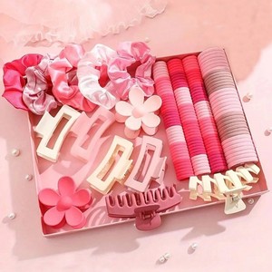 الأكثر مبيعًا من ساكورا دبوس شعر وردي عابر للحدود طقم ربطة شعر على الطراز الأوروبي والأمريكية إكسسوارات شعر مشبك مجموعة ربطات رأس - Product Image 1