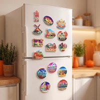 Imán de Resina 3D Original con Relieve de Lugares Emblemáticos Mundiales, Hecho a Mano, Pintado Vibrantemente, Recuerdo de Viaje Global, Imán para Refrigerador
