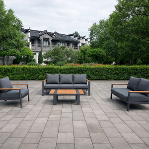 Canapé de patio en aluminium, parfait pour les jardins, les cours arrière, les patios, les coins extérieurs, résistant aux intempéries, ensemble de 7 pièces, canapé d'extérieur - Product Image 2