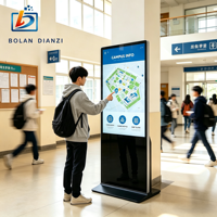 Machine publicitaire verticale sur pied avec haut-parleur stéréo intégré, écran tactile capacitif 43 pouces, prise en charge de la lecture de contenu chronométrée via USB
