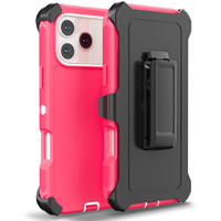 Weview Coque de protection robuste 3-en-1 antichoc en TPU+PC avec clips pour IP17/Pro/Pro Max