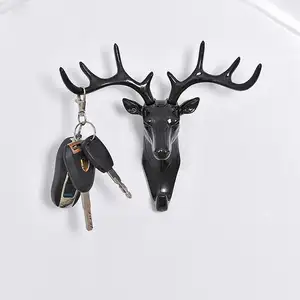 Creative Key Hook Small size resin animal head decorative wall art Reindeer Key Hook deer head wall decorative hook