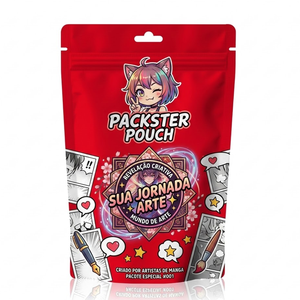 Sachet Doypack Personnalisé Imprimé Anime Rouge Mat en Mylar avec Fermeture Ziplock pour Emballage de Snacks et Bonbons, Idéal pour Petits Articles <span class=keywords><strong>Manga</strong></span> - Product Image 1