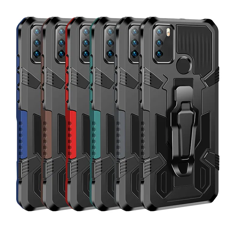 2 in 1 Tpu Pc Combo Rugged Kickstand Holder Back Clip Phone Case Cover For Infinix Hot 9 Play