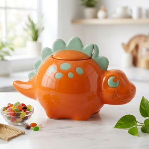 Tetera de Cerámica con Forma de Dinosaurio 3D, Linda y Personalizada, de Porcelana, para Preparar Té en Casa, Decoración de Cocina, con Tapa e Infusor Grande, en Oferta - Product Image 1