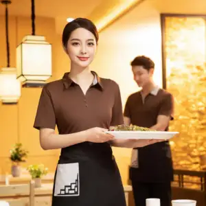 Uniforme <span class=keywords><strong>de</strong></span> serveur <span class=keywords><strong>de</strong></span> restaurant, hôtel, avec logo personnalisé, <span class=keywords><strong>robe</strong></span> <span class=keywords><strong>de</strong></span> <span class=keywords><strong>serveuse</strong></span> - Product Image 1