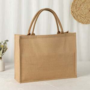 Vente en gros logo personnalisé chanvre lin toile de jute jute coton fourre-tout Gunny plage sacs fabricants approvisionnement - Product Image 6