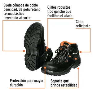Truper 1 unità Black Safety Boot #27 dielettrico Anti-fatica in pelle microfibra superiore composita punta e soletta - Product Image 2