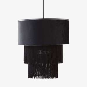 Lustre moderne de style nordique, noir, rond, E27 LED, hauteur réglable, luminaire suspendu pour maisons d'hôtes, hôtels, magasins de vêtements - Product Image 5