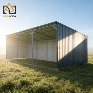 Moderno Riparo Portatile Zincato <span class=keywords><strong>per</strong></span> Cavalli con Tetto, Pannelli <span class=keywords><strong>per</strong></span> <span class=keywords><strong>Stalle</strong></span> Esterne, Capannone <span class=keywords><strong>per</strong></span> Bestiame - Product Image 1