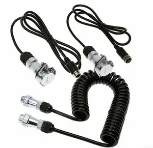 헤비 듀티 트레일러 와이어 하네스 케이블 코일 코드 키트 캐러밴 후방 카메라 3M + 0.5m * 2 용 IP67 4 핀 딘 소켓 커넥터 - Product Image 1