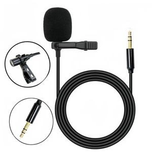 Classico 3.5MM cablato Mini nero Stype metallo Clip unidirezionale risvolto microfono Lavalier microfono per Smartphone, YouTube, podcast - Product Image 2