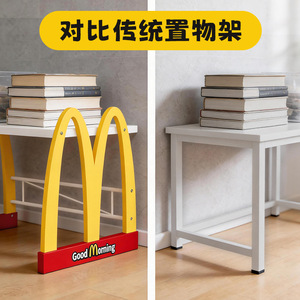 Chuangshengtian Dual-Use Storage Rack Metal Top 2 Tier Bedside <b>Coffee</b> <b>Table</b> Bedroom Living Room Storage Shelf - Product Image 5
