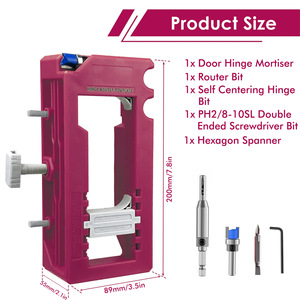 Kit de instalación de bisagras y pestillos de puerta, plantilla para bisagras de puerta, pestillo para cincelado y marcado precisos - Product Image 4