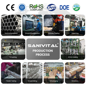 Кухонный смеситель SANIVITAL из высококачественной нержавеющей стали 304 с одной ручкой и выдвижным изливом для отелей и домашнего использования, сертифицирован CE ROHS - Product Image 6