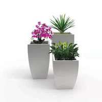 Jardinière géante en acier inoxydable durable avec couleur et taille personnalisées pour l'esthétique paysagère moderne des places publiques urbaines