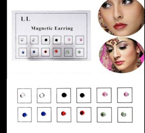 Pendientes <span class=keywords><strong>de</strong></span> <span class=keywords><strong>Nariz</strong></span> Magnéticos <span class=keywords><strong>de</strong></span> Cristal para Mujer, <span class=keywords><strong>de</strong></span> 3, 4 y 5 mm, <span class=keywords><strong>de</strong></span> Acero Inoxidable, Sin Perforación, con Circonita Cúbica - Product Image 2