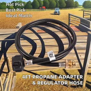 <span class=keywords><strong>Tuyau</strong></span> de gaz <span class=keywords><strong>propane</strong></span> en laiton haute pression de 4 pieds avec adaptateur CGA 600 QCC pour barbecue, chauffage, modèle XG09 pour bouteille de 1 lb - Product Image 4