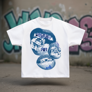 T-shirt Oversize da Uomo Icy Mouth Grillz con Grafica, Stampa Digitale, Girocollo, Manica Corta, 100% Cotone Jersey, Vestibilità Comoda, Stile Streetwear - Product Image 2