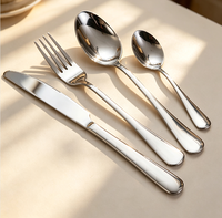 Ensemble de couverts en acier inoxydable 410 de qualité supérieure, 4 pièces (couteau, fourchette, cuillère) avec manche en forme de larme, dans un coffret cadeau de luxe pour un cadeau de pendaison de crémaillère