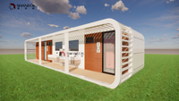 Toilettes préfabriquées en forme de capsule, toilettes publiques mobiles, cabine sanitaire modulaire avec équipements sanitaires pour camping